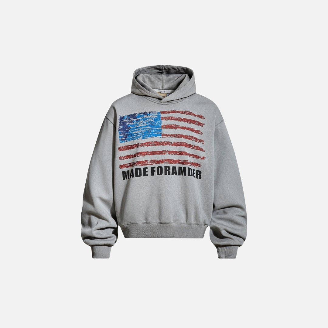 Spring Retro American Stripe Printed Hoodie