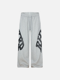 Elastic Waist Wide Leg Letter Print Sweatpants