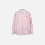 Stylish Embroidered Striped Long Sleeve Shirt