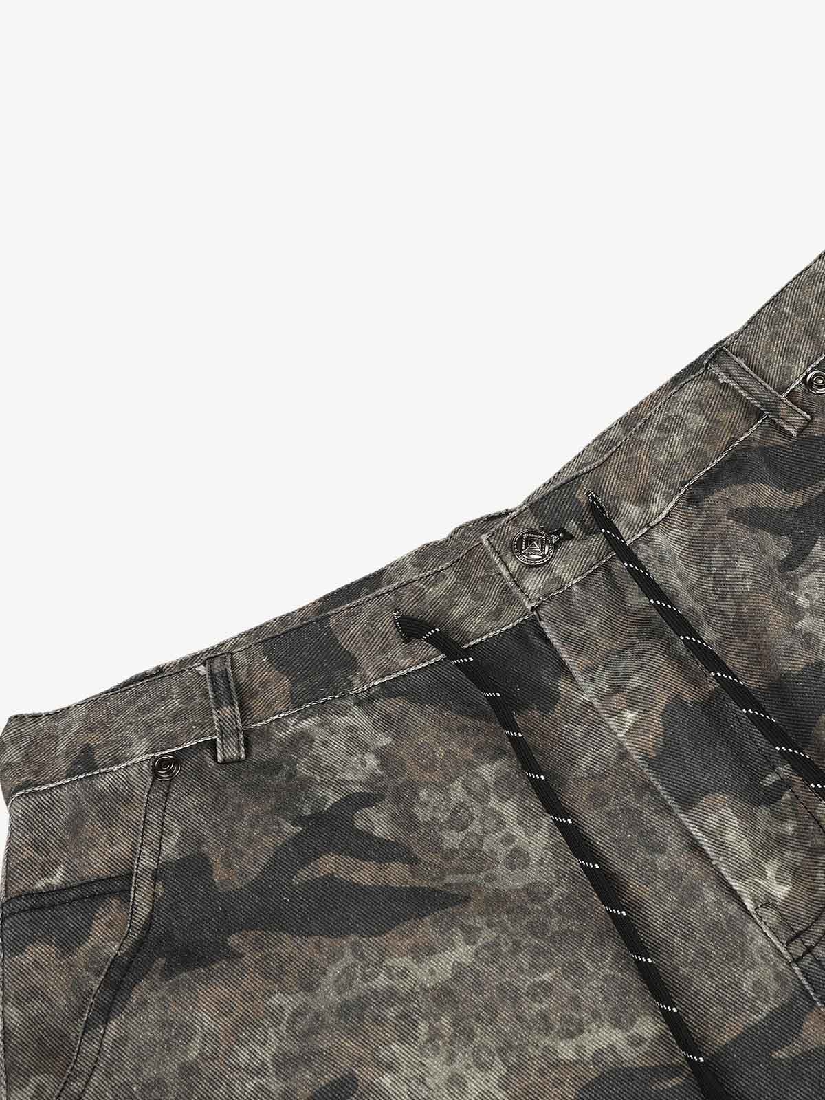Leopard Camo Patchwork Cargo Pants; Forest Camouflage / S, Forest Camouflage / M, Forest Camouflage / L, Forest Camouflage / XL