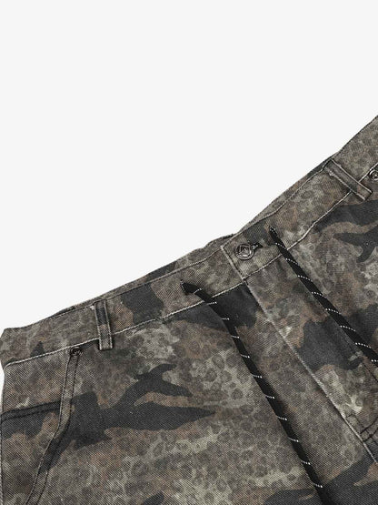 Leopard Camo Patchwork Cargo Pants; Forest Camouflage / S, Forest Camouflage / M, Forest Camouflage / L, Forest Camouflage / XL