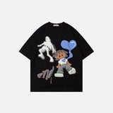 Ghost Heart Cartoon Graphic T-shirt