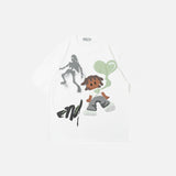 Ghost Heart Cartoon Graphic T-shirt
