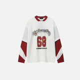 Color Block Patchwork O-Neck Long Sleeve T-Shirt