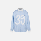 Stylish Embroidered Striped Long Sleeve Shirt