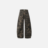 Elevated American Style Camo Cargo Denim Jeans