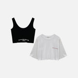 White High Waist Crop Top