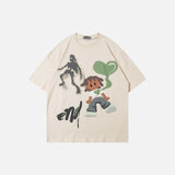 Ghost Heart Cartoon Graphic T-shirt
