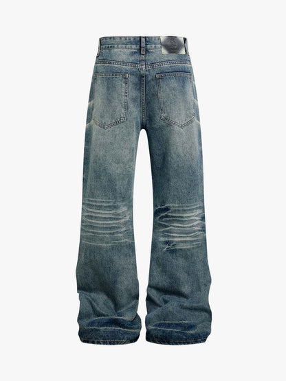 Distressed Washed Jeans; Blue / M, Blue / L, Blue / XL, Blue / 2XL