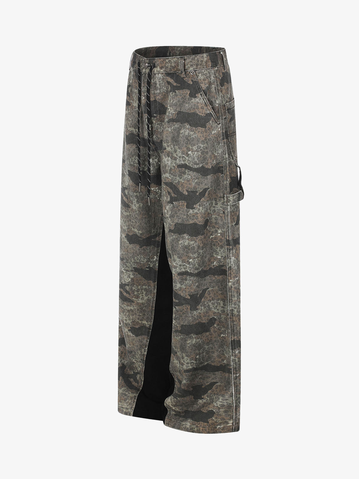 Leopard Camo Patchwork Cargo Pants; Forest Camouflage / S, Forest Camouflage / M, Forest Camouflage / L, Forest Camouflage / XL