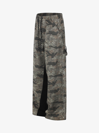 Leopard Camo Patchwork Cargo Pants; Forest Camouflage / S, Forest Camouflage / M, Forest Camouflage / L, Forest Camouflage / XL