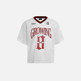 Breathable V-Neck Collar Mesh Graphic Printed T-Shirt