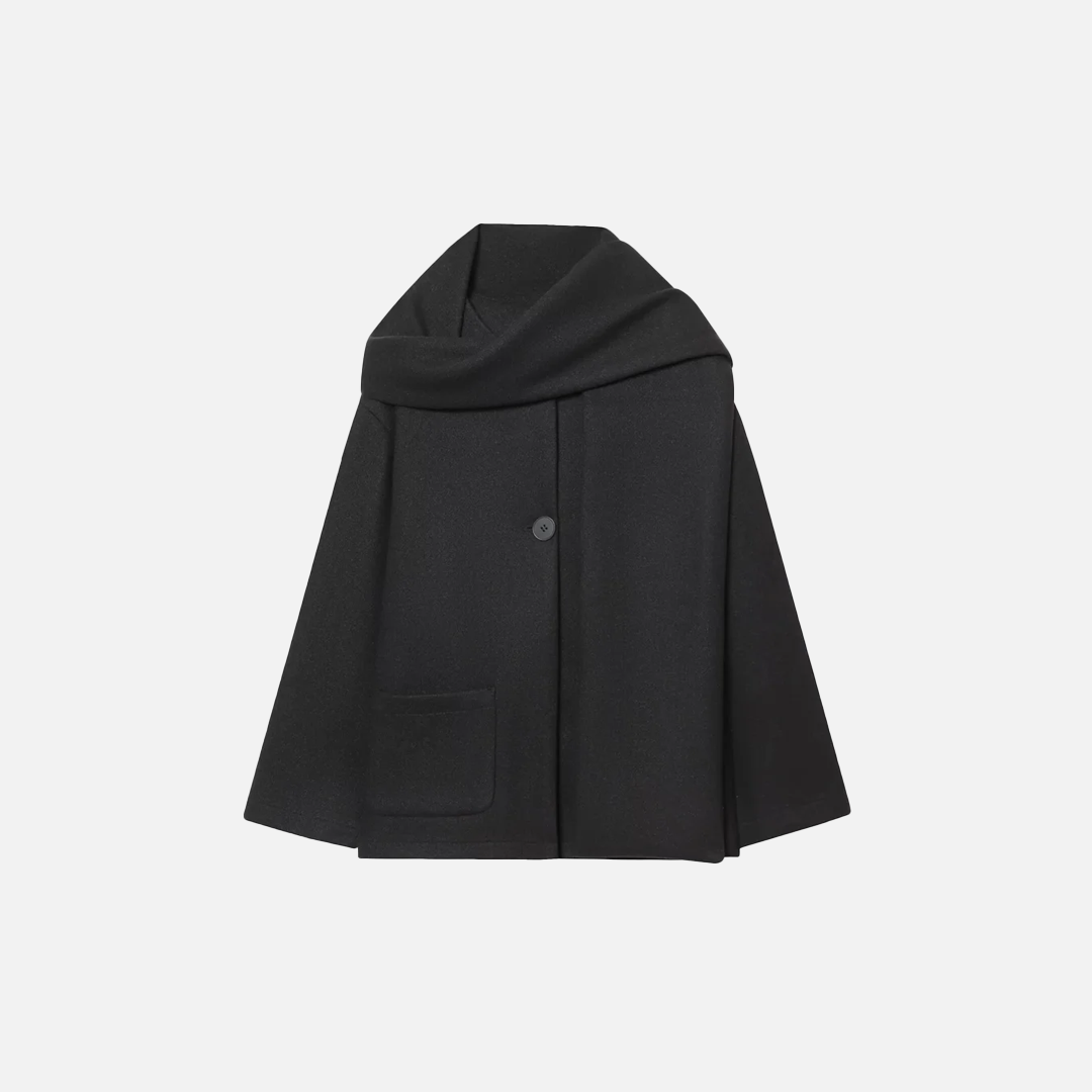 Stylish Warm Flexible Blend with-scarf Jacket