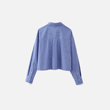 Y2K Striped Single Breasted Lapel Neck Casual Shirt