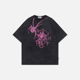 Cracked Lightning Spider Web Graphic T-shirt