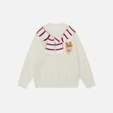 Fashionable European With Shawl Scarf Sweater