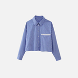 Y2K Striped Single Breasted Lapel Neck Casual Shirt