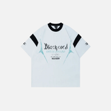 Warm Graphic Printed V-Neck Cotton Racing T-Shirt
