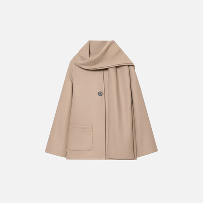 Stylish Warm Flexible Blend with-scarf Jacket