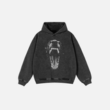 Wild Animal Graphic Oversized Washed Hoodie