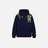 Women Cozy Floral Embroidered Casual Hoodie