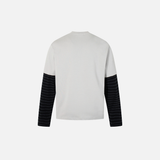 Insulated Color Block Long Sleeve Cross Print T-Shirt
