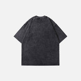 AI Robot Graphic Washed Black T-shirt