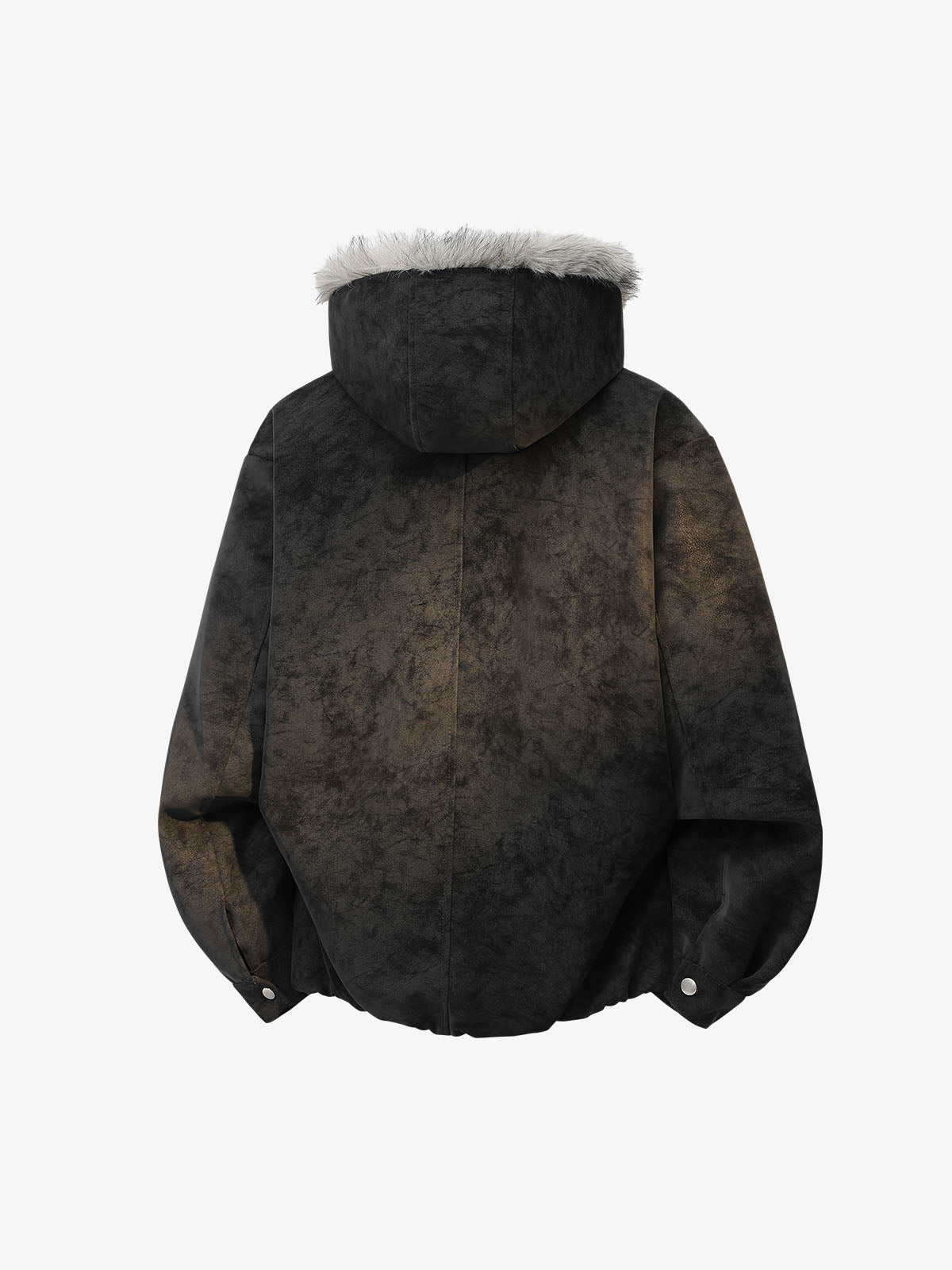 Faux-Fur Collar Aviation Buckle Jacket; Black / M, Black / L, Black / XL, Black / 2XL