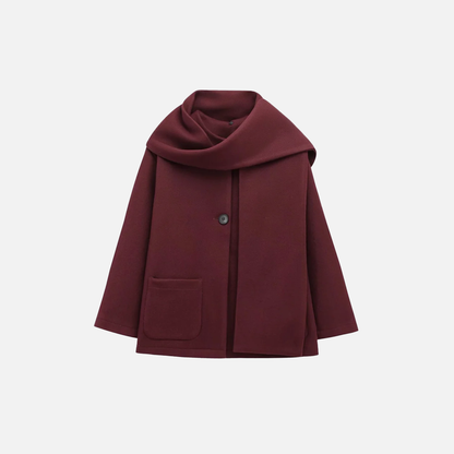 Stylish Warm Flexible Blend with-scarf Jacket