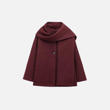 Stylish Warm Flexible Blend with-scarf Jacket