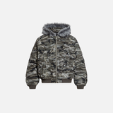 Warm Camouflage Fur Hooded Padded Jacket