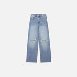 Blue Ripped Baggy Denim Pants