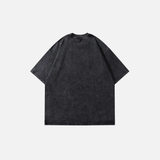 Y2K Black Washed Doberman Graphic Print T-Shirt