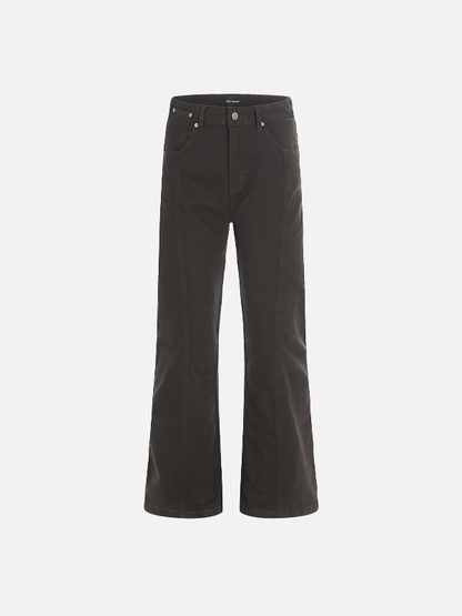 Solid Color Loose Microflared Casual Jeans