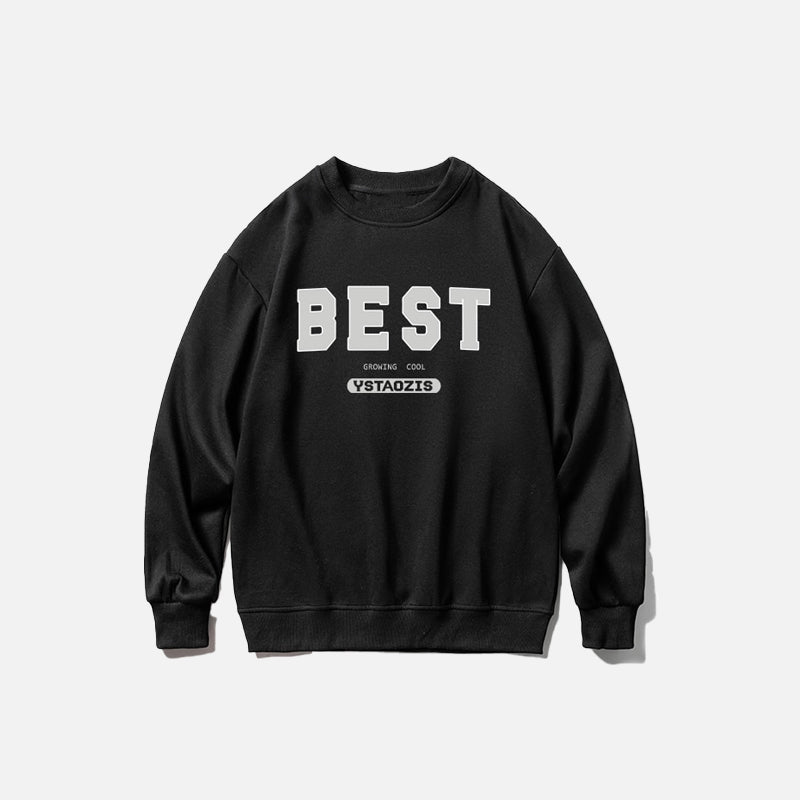 "Best" Print Oversized Sweatshirt
