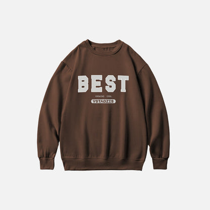 "Best" Print Oversized Sweatshirt