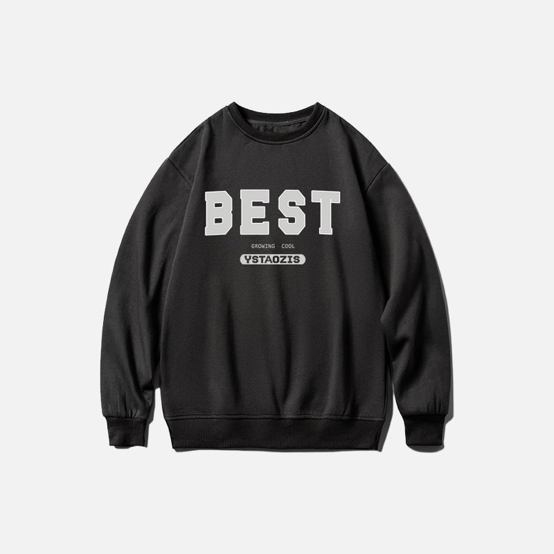 "Best" Print Oversized Sweatshirt