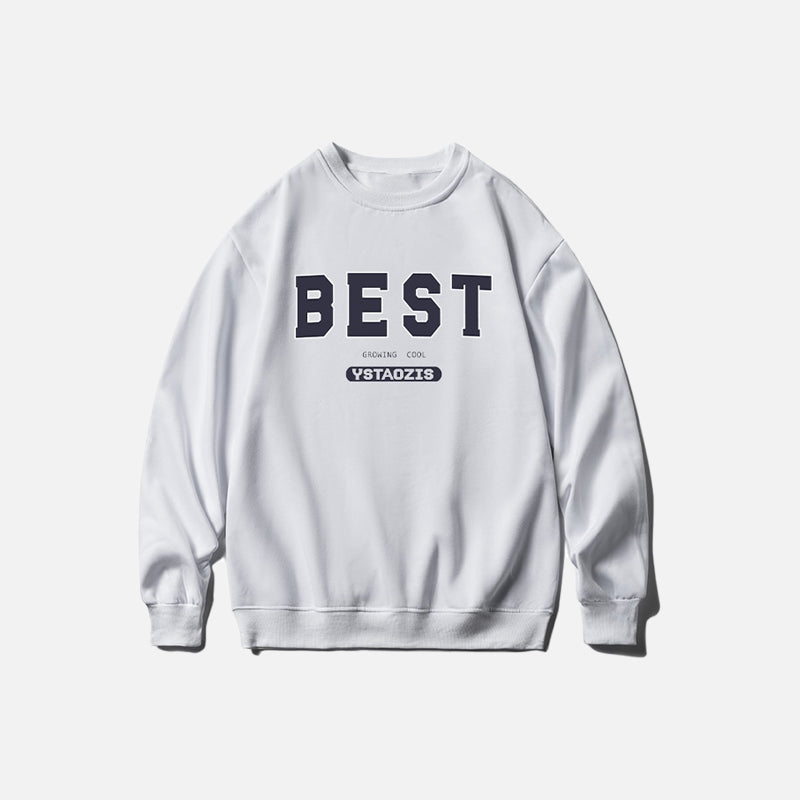 "Best" Print Oversized Sweatshirt