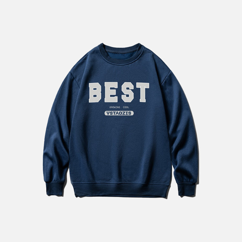 "Best" Print Oversized Sweatshirt