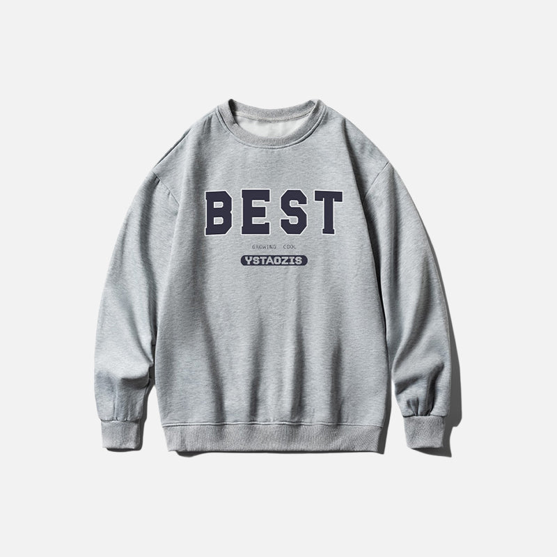 "Best" Print Oversized Sweatshirt