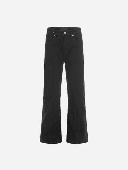 Solid Color Loose Microflared Casual Jeans