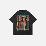 Oversized Vintage Graphic Shadow Cotton T-Shirt