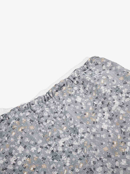 Floral Graphic Drawstring Wide-Leg Pants; Gray / S, Gray / M, Gray / L, Gray / XL