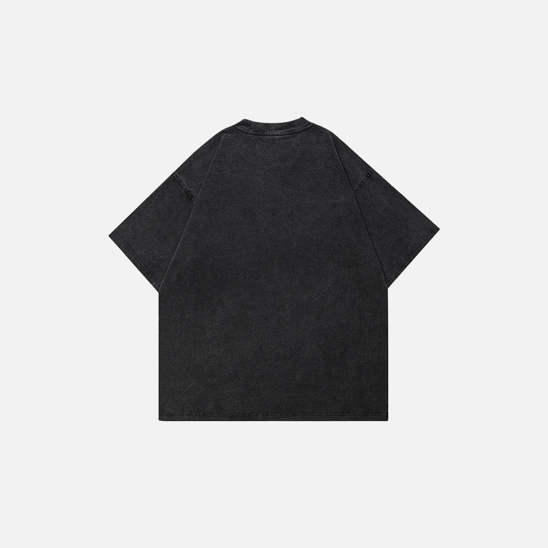Oversized Vintage Graphic Shadow Cotton T-Shirt