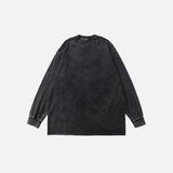 Fashionable Washed Black Ghost Casual Sweatshirt