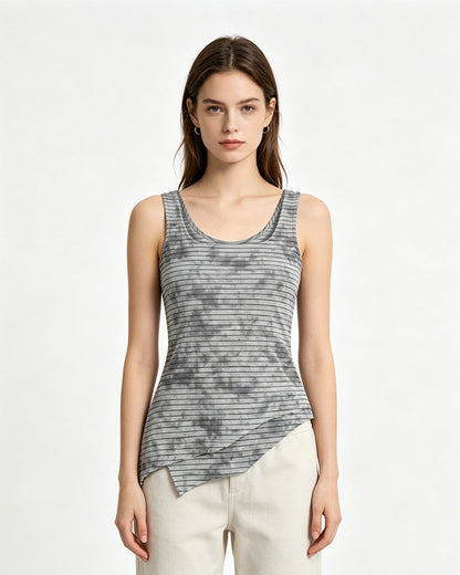 Fitted Asymmetrical Hem Tank Top