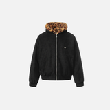 Thick Tiger Print Fur Collar Parka Padded Jacket