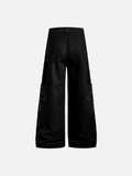 Retro European Style Willow Nail Wide Leg Cargo Jeans