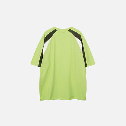 Back view of the green Neon Sports T-shirt in a gray background