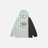Y2K Insulated Retro Striped Patchwork Zipper Hoodie